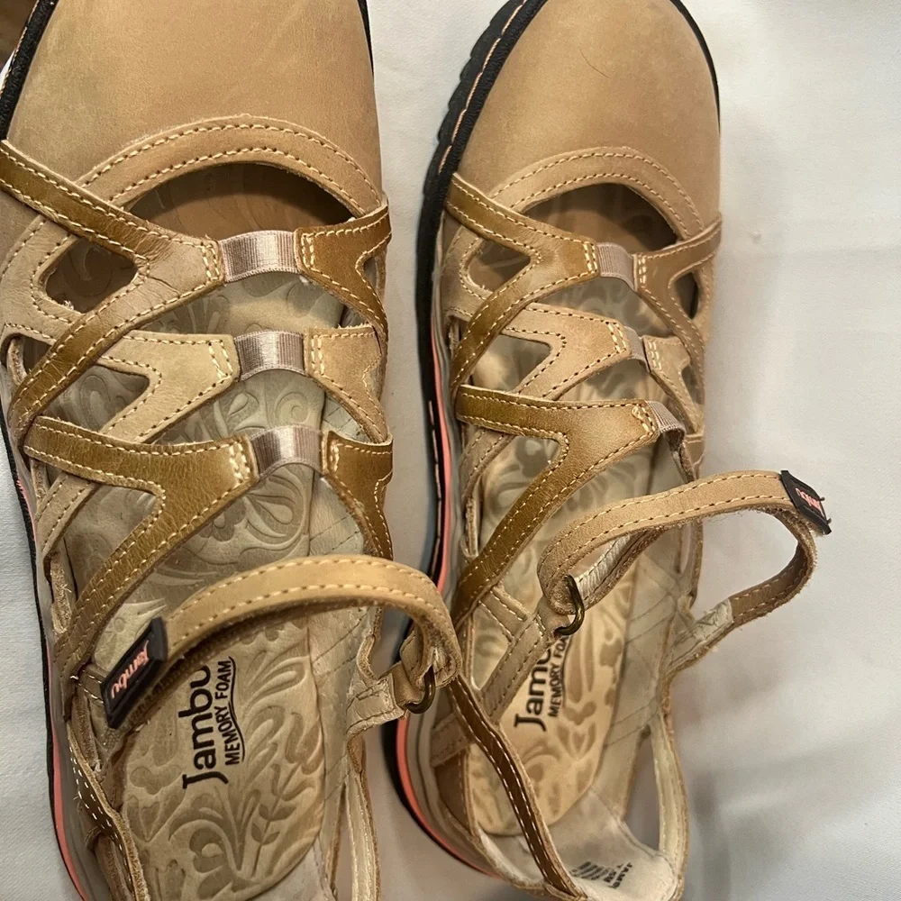 Jambu Tangerine Leather Sandals 7.5 - Picture 3 of 9